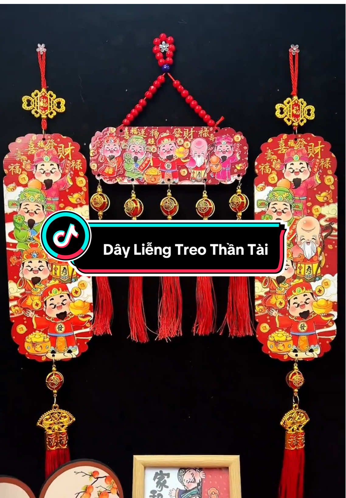 Dây Liễng Treo Thần Tài Phủ Nhung Đẹp Sang Trọng - Trang Trí Nhà Cửa Trang Trí Tết Bính Ngọ 2026 [ Tặng Đèn Nháy ] #dâyliễng #thantai #tet2026 #chuanbitet2026 #trangtritet 
