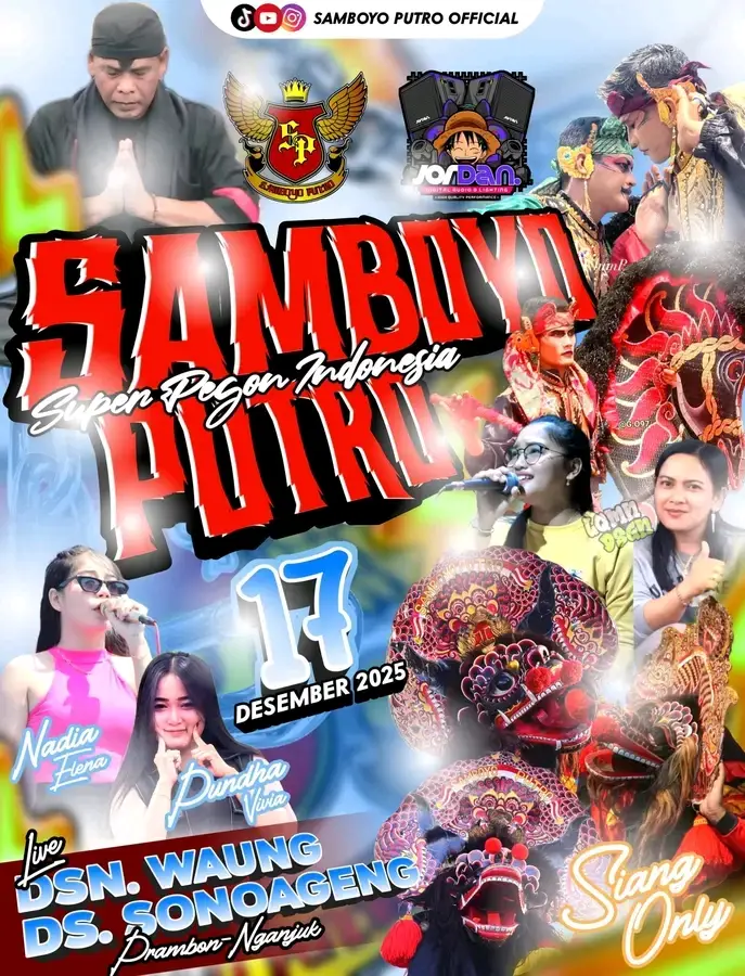 Samboyo Putro live 17 Des 25 Lok. Dsn. waung Ds. Sonoageng  Prambon Nganjuk #tiktok #samboyoputro #jaranan #kusumaningati #fyp 