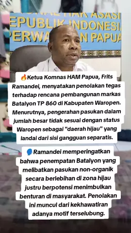 komnas HAM tolak rencana bangun markas batalyon tp 860 di waropen #batalyon #TNI #komnasHAM #papua 