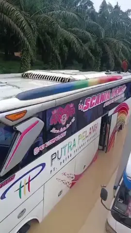 info A1.. salah satu bus putra pelangi keberangkatan selasa malam dari aceh menuju medan. terjebak di wilayah sei liput sebelum kodim aceh tamiang. kondisi saat ini sebagian besar penumpang memilih melanjutkan perjalanan sendiri sampai tempat aman karena jaringan sinyal hp dan bantuan tidak kunjung tiba.  @bptdaceh @humasbptdaceh8 @poputrapelangi 