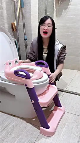 Cầu thang bồn cầu gấp gọn cho bé #xuhuong 