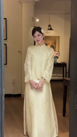 Áo dài Đào Ngọc màu vàng xinh iuu  #vietnam #luatotam #xuan2026 #aodaitet #fyp 