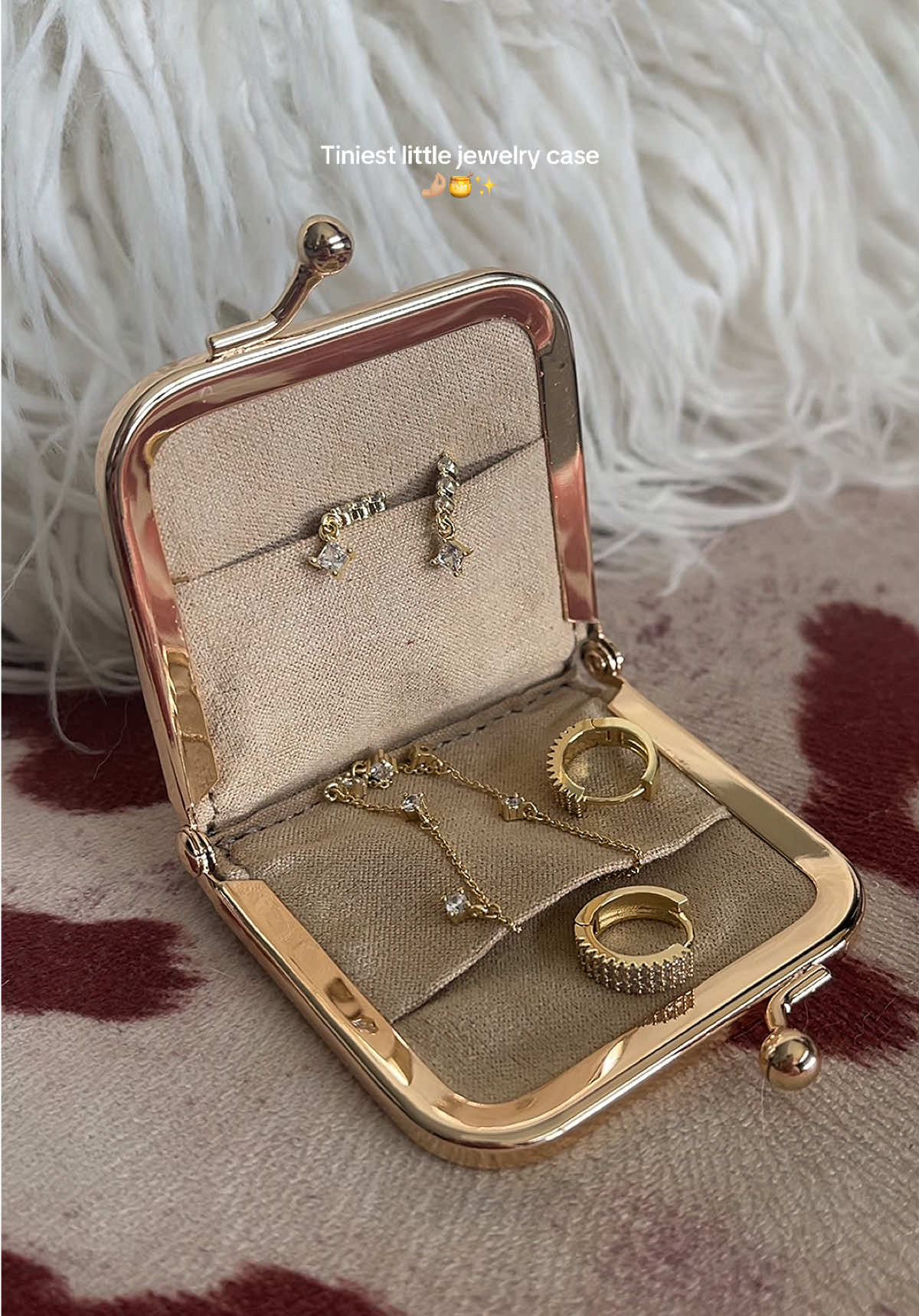 The cutest little fun-sized jewelry case to keep your accessories safe when you travel 🤌🏼✨ @ROYAL BAGGER US #jewelrybox #jewelrystorage #travelmusthave #travelessentials #tiktokshopblackfriday 