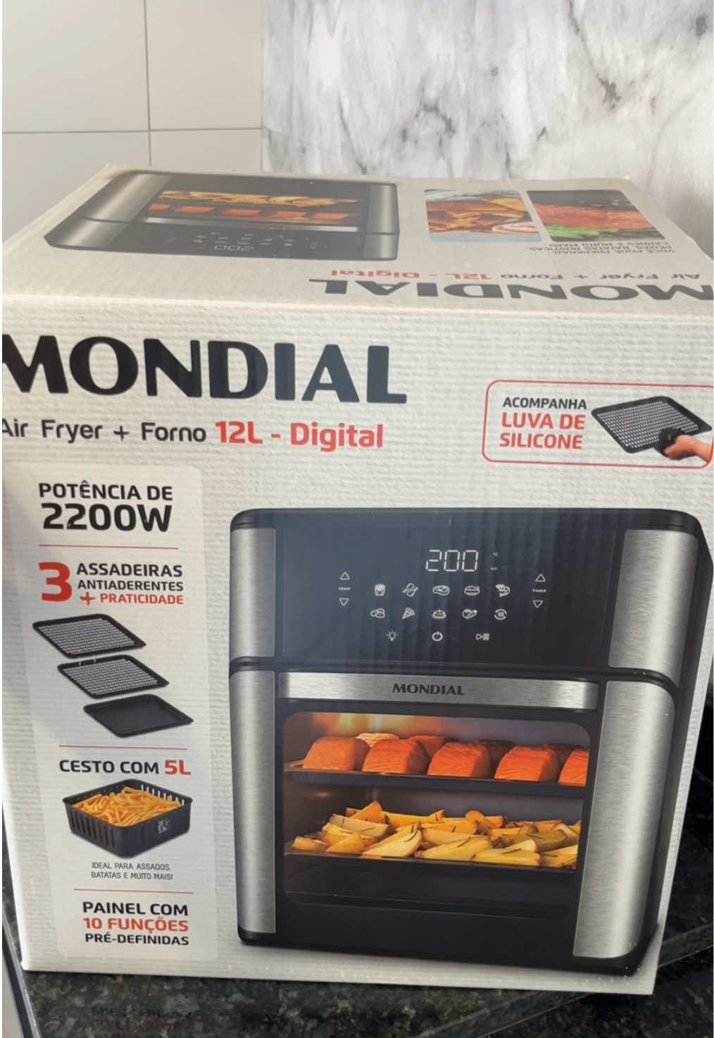 Vem conhecer comigo a Air Fryer - Forno 12 L, Mundial? Prática e perfeita !👀💖.                #mundial #airfryer #forno #enxovaldecasanova 