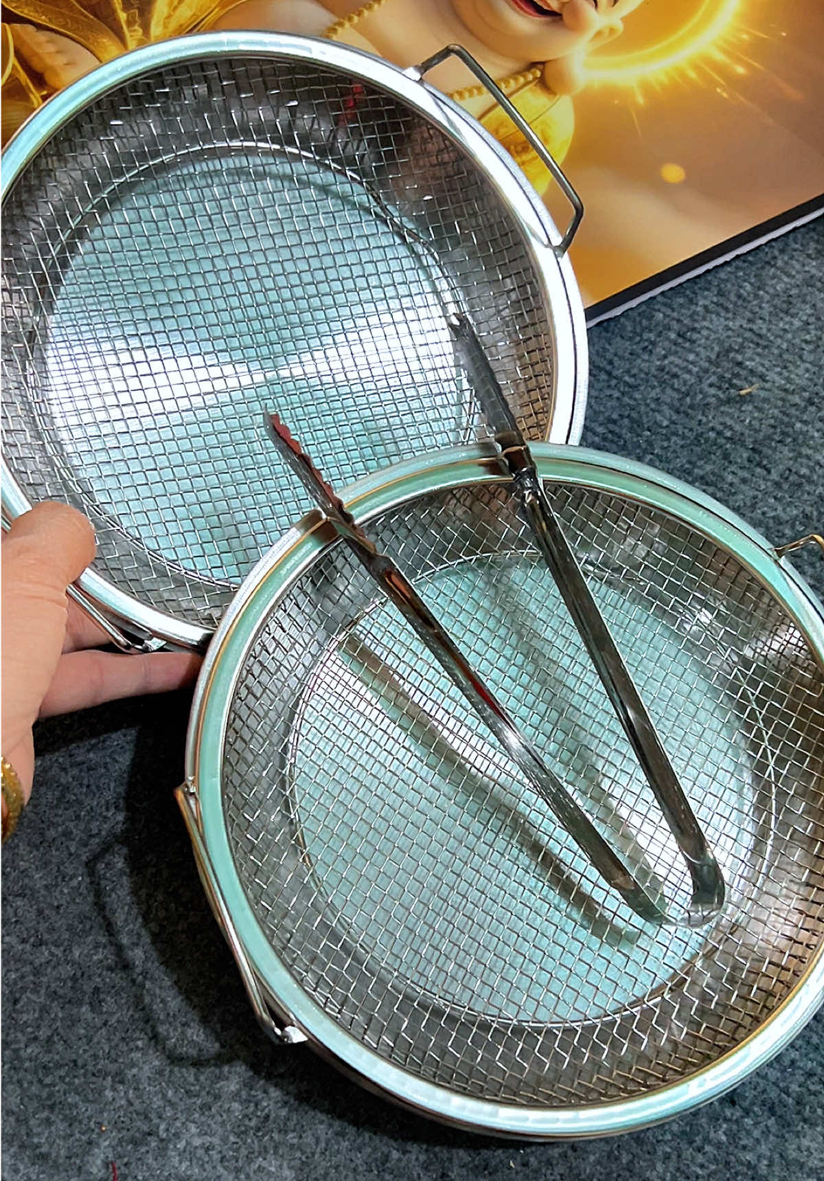 Bộ khay lọc dầu inox##anlin210##khaylocdau##khaylocdauchienran##khaylocdauinox##muataitiktok 