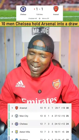 Chelsea 1-1 Arsenal. 10 men Chelsea hold Arsenal into a draw.  #Chelsea #arsenal #PremierLeague #mrjoefootballanalysis #football 