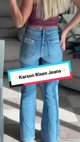 The Karson Risen Jeans are that flattering high-rise flare every closet needs. They hug your curves, smooth your waist, and give you that elongated leg look with zero effort. Your new everyday fave. #KarsonRisenJeans #RisenJeans #tiktokshopcybermonday #tiktokshopblackFriday #TikTokShopCreatorPicks 