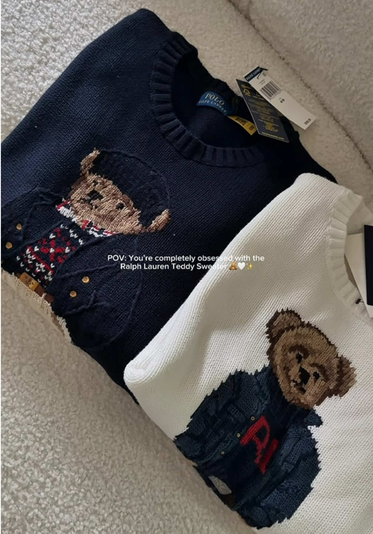 The iconic Ralph Lauren Teddy sweaters are finally here 🧸✨ Classic, cozy, and perfect for winter — I’m officially obsessed. If you’re into timeless pieces and quiet luxury vibes, you’re going to love these 🤍❄️ #ralphlauren #teddysweater #rlbear #quietluxury #winterfashion2025          @Polo Ralph Lauren 