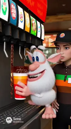 Буба в Бургер Кинге 🍔 #Sora #Нейросеть #Буба #BurgerKing #Buba  