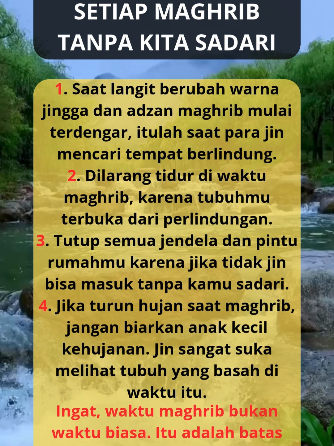 INI YANG TERJADI SETIAP MAGHRIB TANPA KITA SADARI