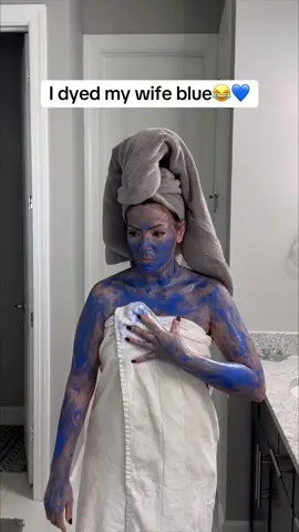 She looked like a Smurf😂🙈😫 #fyp #couple 