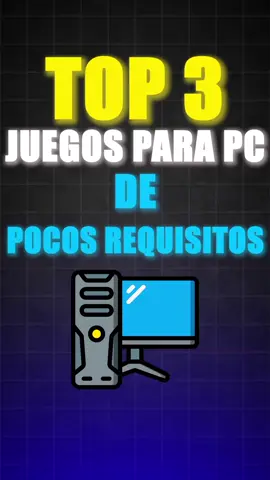 ✅️TOP 3 JUEGOS PARA PC POCOS REQUISITOS #juegosparapc #juegos  #juegosgratis #parati #pcgamabaja 