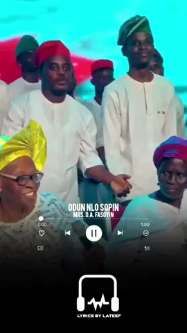 Odun Nlo Sopin (Lyrics) Mrs. D.A. Fasoyin 🎶♥️ #odunnlosopin #lyrics #mrsdafasoyin #throwbacksongs #trending 