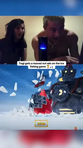 Togi gets a maxed out win on the ice fishing game 🏆🎣 #kickstreaming 