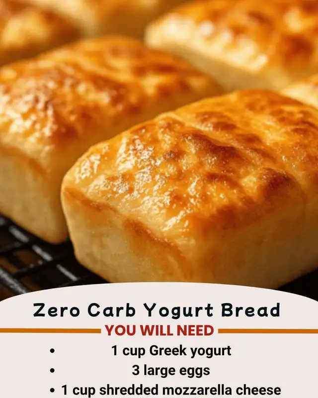 #creatorsearchinsights  🍞🥄 Zero Carb Yogurt Bread ✨ Soft, fluffy, and shockingly low-carb — perfect for toast, sandwiches, or snacking! Ingredients: ½ cup full-fat plain Greek yogurt (unsweetened) 3 large eggs 1 tbsp coconut flour (or 2 tbsp almond flour for variation) 1 tsp baking powder Pinch of salt Optional: ½ tsp garlic powder or herbs for savory flavor Instructions: Step 1: Preheat Oven Set oven to 350°F (175°C). Grease or line a small loaf pan. Step 2: Mix Batter In a bowl, whisk yogurt and eggs until smooth. Add flour, baking powder, salt, and optional flavorings. Mix until well combined. Step 3: Bake Pour into loaf pan and smooth the top. Bake 25–30 minutes, or until golden and firm to touch. Step 4: Cool & Slice Let cool fully before slicing. Light, flexible, and zero-guilt bread for any meal! 🧄🍃 #Zer#ZeroCarbBreadg#YogurtBreadw#LowCarbBakingtoFriendly  Credit to Janaina’s Kitchen 