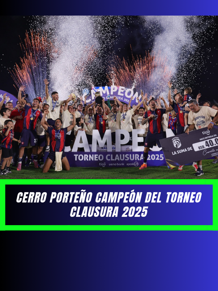 Cerro Porteño campeón del Torneo Clausura 2025 tras derrotar 2-0 al Atlético Tembetary en el Defensores del Chaco con los goles de Juan Manuel Iturbe y Jorge Morel. El Ciclón levantó su trofeo número 35 en su historia. #Cerroporteño #Elciclon #Futbolparaguayo 
