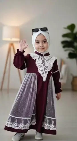 Gamis Anak Katun Muslim #gamisanakperempuan #dressanak #bajulebaran #ootdanak #fashionmuslimanak 