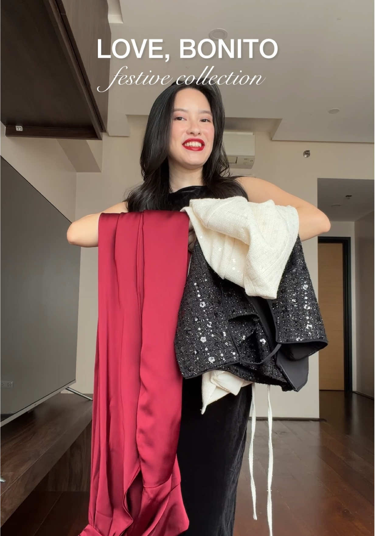 proposed caption: holiday fits ft. Love, Bonito’s Festive Collection ✨ @Love, Bonito #FeaturedOnLB #creatorsearchinsights #holidayoutfit #OOTD #fashiontiktok 