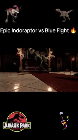 Epic Indoraptor vs Blue Fight 🔥#blue #indoraptor #dinosaur #jurassicworld #viral 