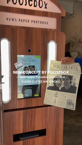 baru banget nih di Jogja🙌🏻, suka banget sama konsep dan hasilnyaa 🥹🤎 @Poose Box #newspaperphotobox #photoboxkoran #photoboxkoranjogja #poosebox #smileandpoose 