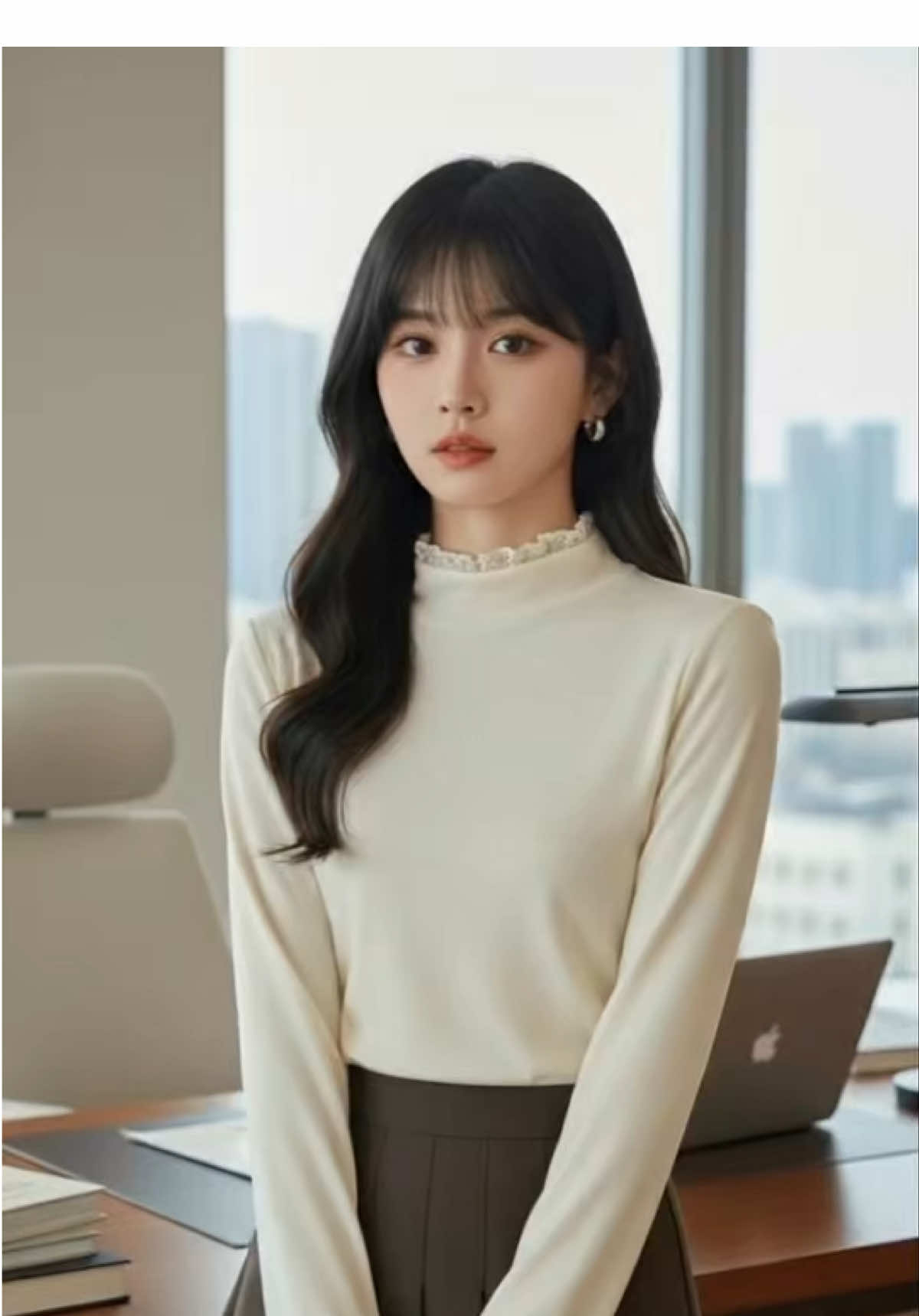 Áo thun giữ nhiệt lông thỏ phối ren điệu đà #FashionTikTok #xuhuong #fashiontrends #thoitrangnu #dailylook 