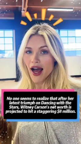 No one seems to realize that after her latest triumph on Dancing with the Stars, Witney Carson's net worth is projected to hit a staggering $8 million.#WitneyCarson #usa #celebrity #dwts #dwtsfinale 