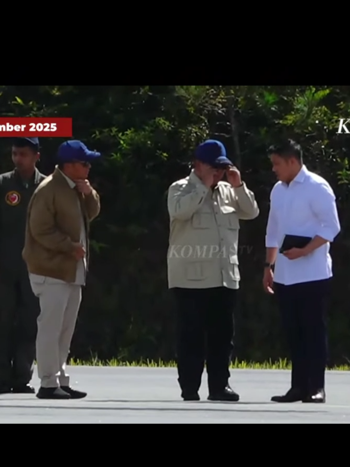 Setelah selesai meninjau langsung dari Daerah Tapanuli,Sumatera Utara .bapak akan lanjut mengunjungi ke Aceh✨ #prabowopresiden #letkolteddy #today #trending 