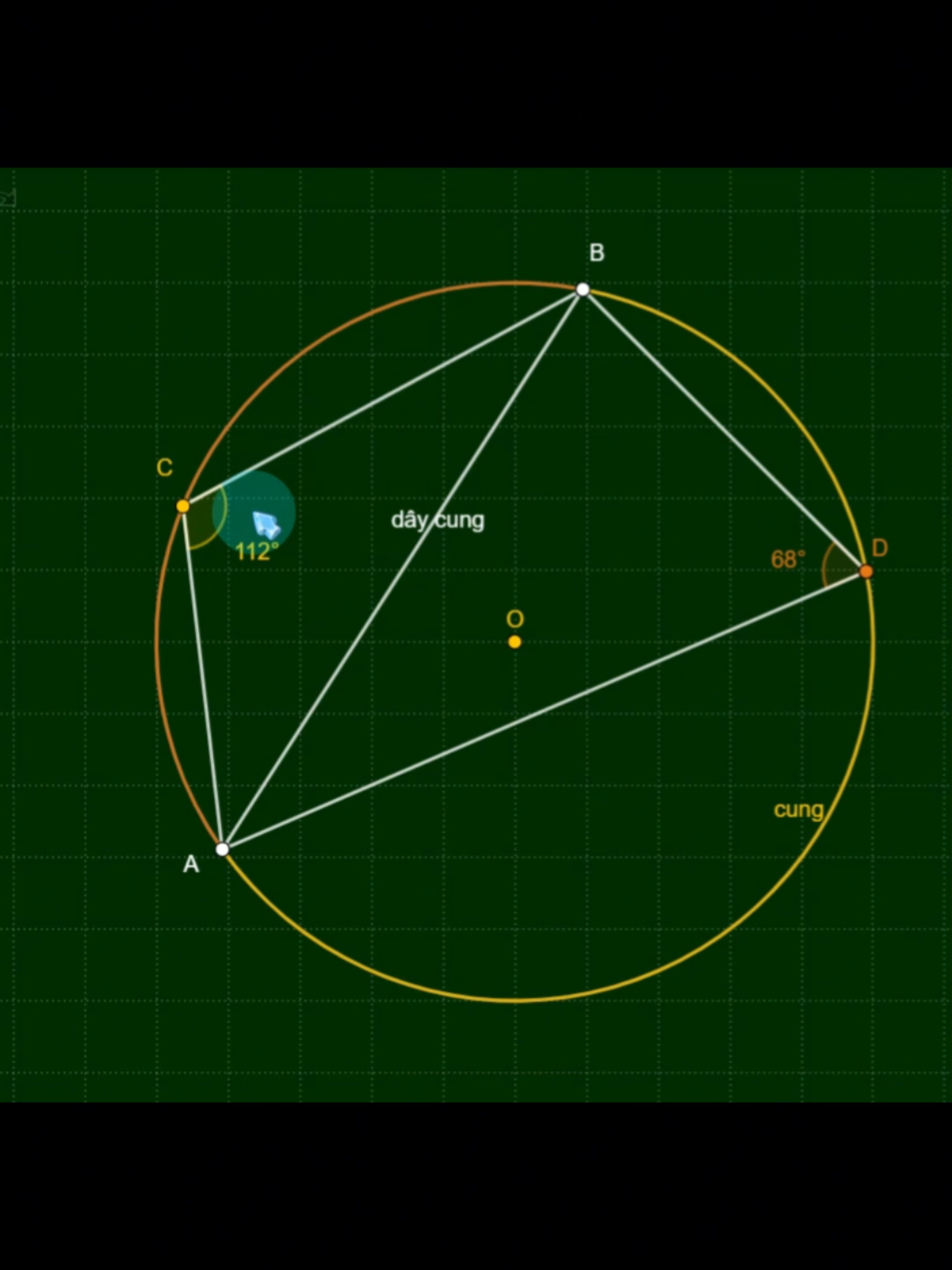 góc đối của tứ giác nội tiếp đường tròn toán hình lớp 9 vẽ bằng geogebra #toan #toanhinh #LearnOnTikTok #geogebra #EduTok #thcs