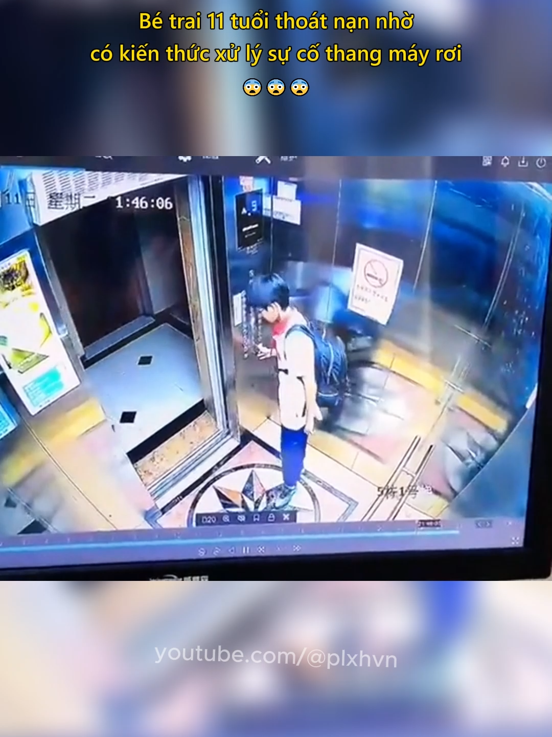 Bé trai 11 tuổi thoát nạn nhờ có kiến thức xử lý sự cố thang máy rơi 😨 #giaoduc #kienthuc #kynangmem #plxhvn #phapluatxahoi