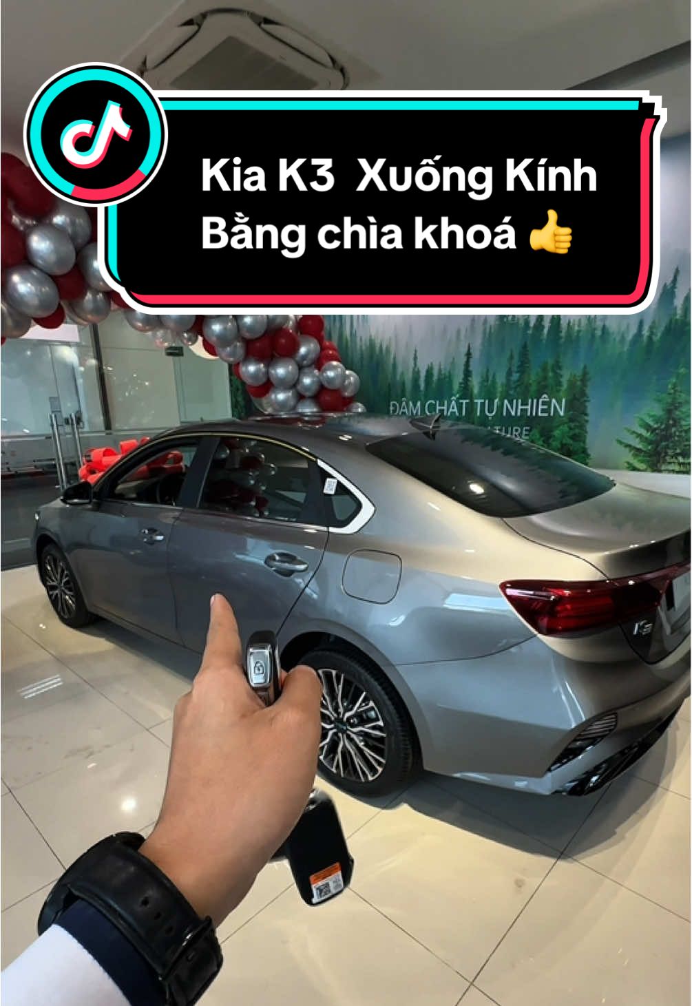Kia K3  Xuống Kính Bằng chìa khoá 👍 #taisalexe #taihuongdan #kiak3 #kia #k3luxury 