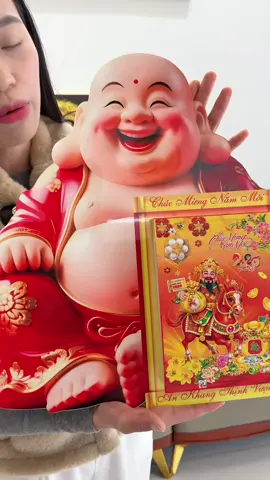 Tranh gỗ Phật Di Lặc kèm lốc lịch xuân 2026 #tranhdecor #lichtet #tranhphatgiao 