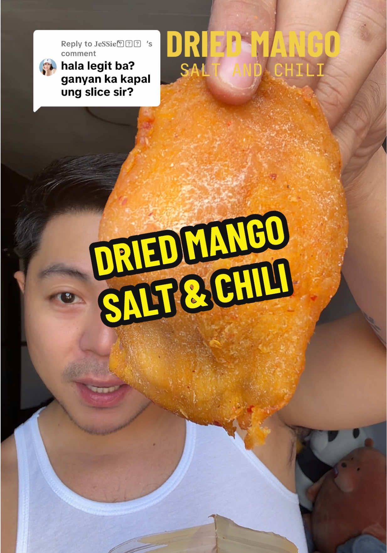 Replying to @𝐉𝐞𝐒𝐒𝐢𝐞^᪲᪲᪲ DRIED MANGO SALT AND CHILI FLAVOR. MASARAP, NAG AAGAW ANG TAMIS ANGHANG AT ALAT, CRAVINGS SATISFIED KA TALAGA! #driedmango #saltandchilidriedmango #driedmangosaltandchili #driedmangoes #saltchilidriedmango 