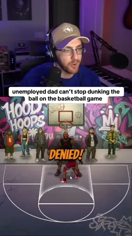 unemployed dad can’t stop dunking the ball on the basketball game #basketball #kickstreaming 