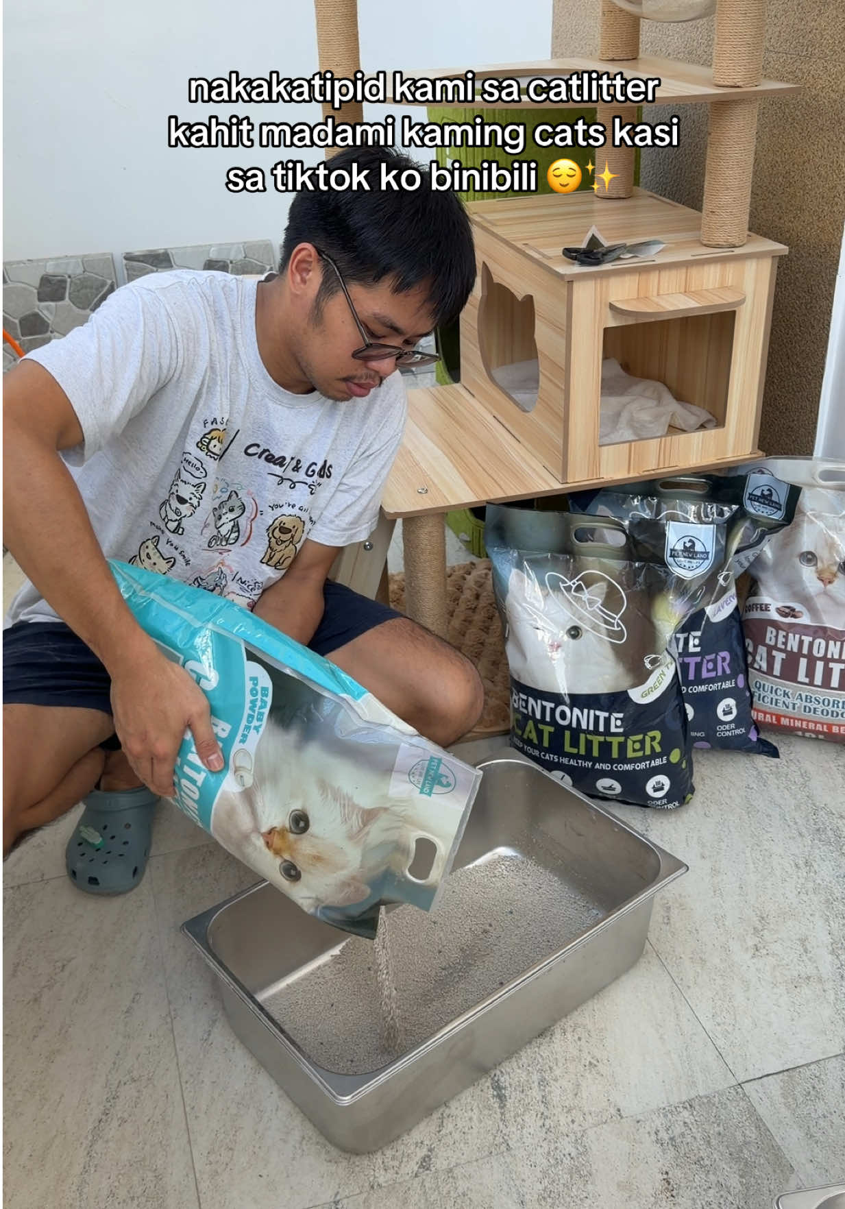 mas mura talaga dito kaya maramihan ako umorder #catlitter #bentonitecatlitter #catsoftiktok 