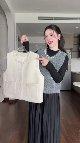 Combo bất diệt mỗi khi gió lạnh về: áo dạ phối cùng set dài—ấm áp mà vẫn chuẩn thanh lịch.(SE510214)#aokhoac #chanvay #vaythietke #thoitrangcongso #charmestore 