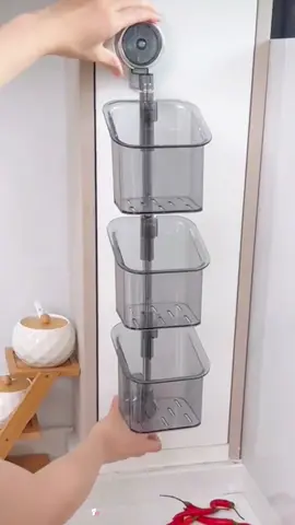Rotating multi-layer onion, ginger and garlic storage box suction cup shelf wall-mounted ginger and garlic hanging basket storage gadget#suctioncupstoragerack#GarlicandOnionStorageOrganizer#fyp#goodthing#foryou