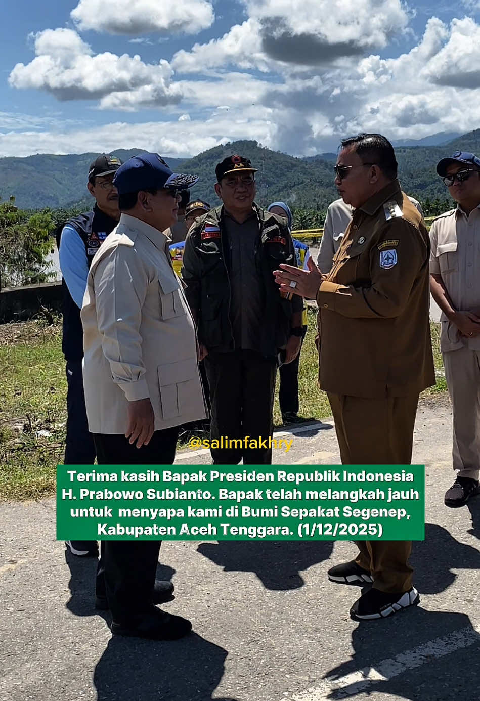 Terimakasih Bapak Presiden Republik Indonesia, Bapak H. Prabowo Subianto, telah hadir di Bumi Sepakat Segenep Kabupaten Aceh Tenggara. 