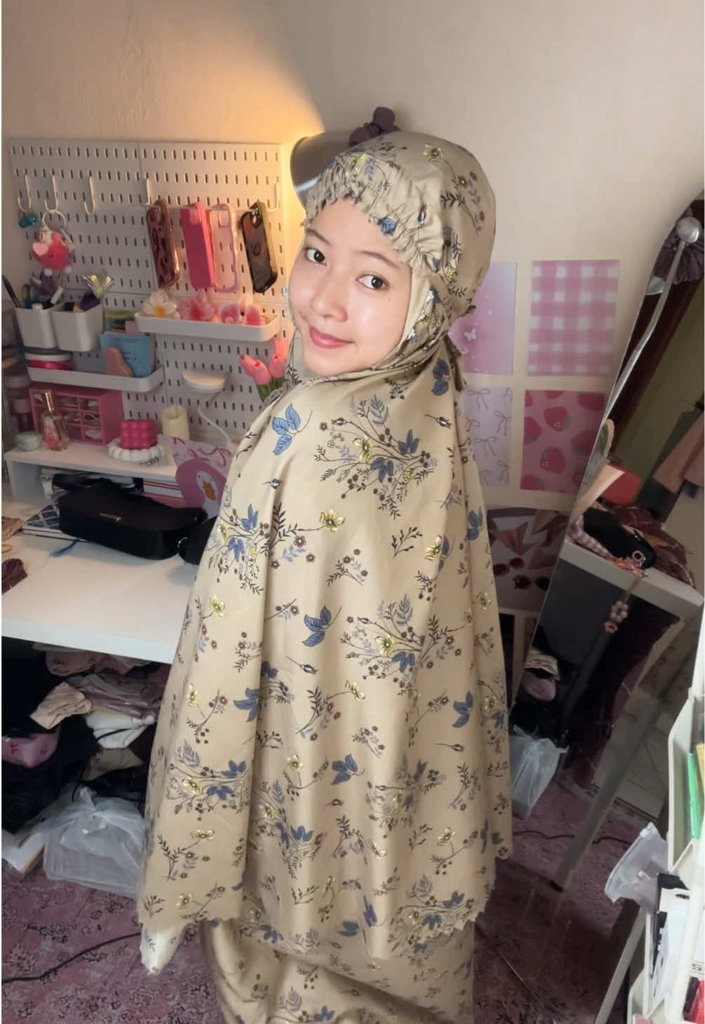 Mukena traveling katun premium + pouch mini, nyaman dibawa kemana-mana☺️ #mukenatraveling #mukenapouch #mukenalebaran 