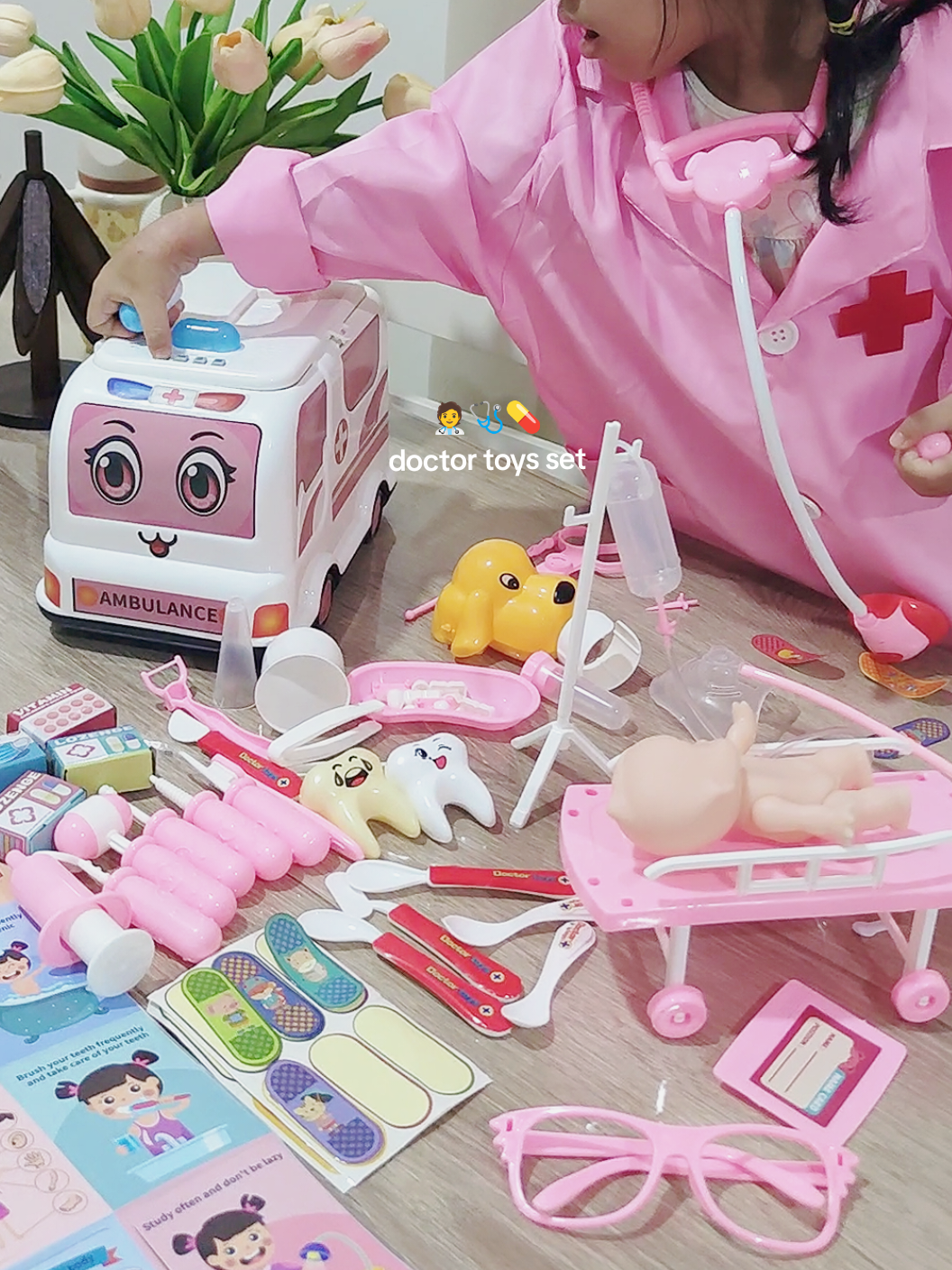 Replying to @meowshezza syok main sampai lupa kartun haha Beli sini: @Ayu Azalea ♡ #doctortoyset #pretendplaydoctor #setmainandoktor #educationaltoys #ayuazalea 