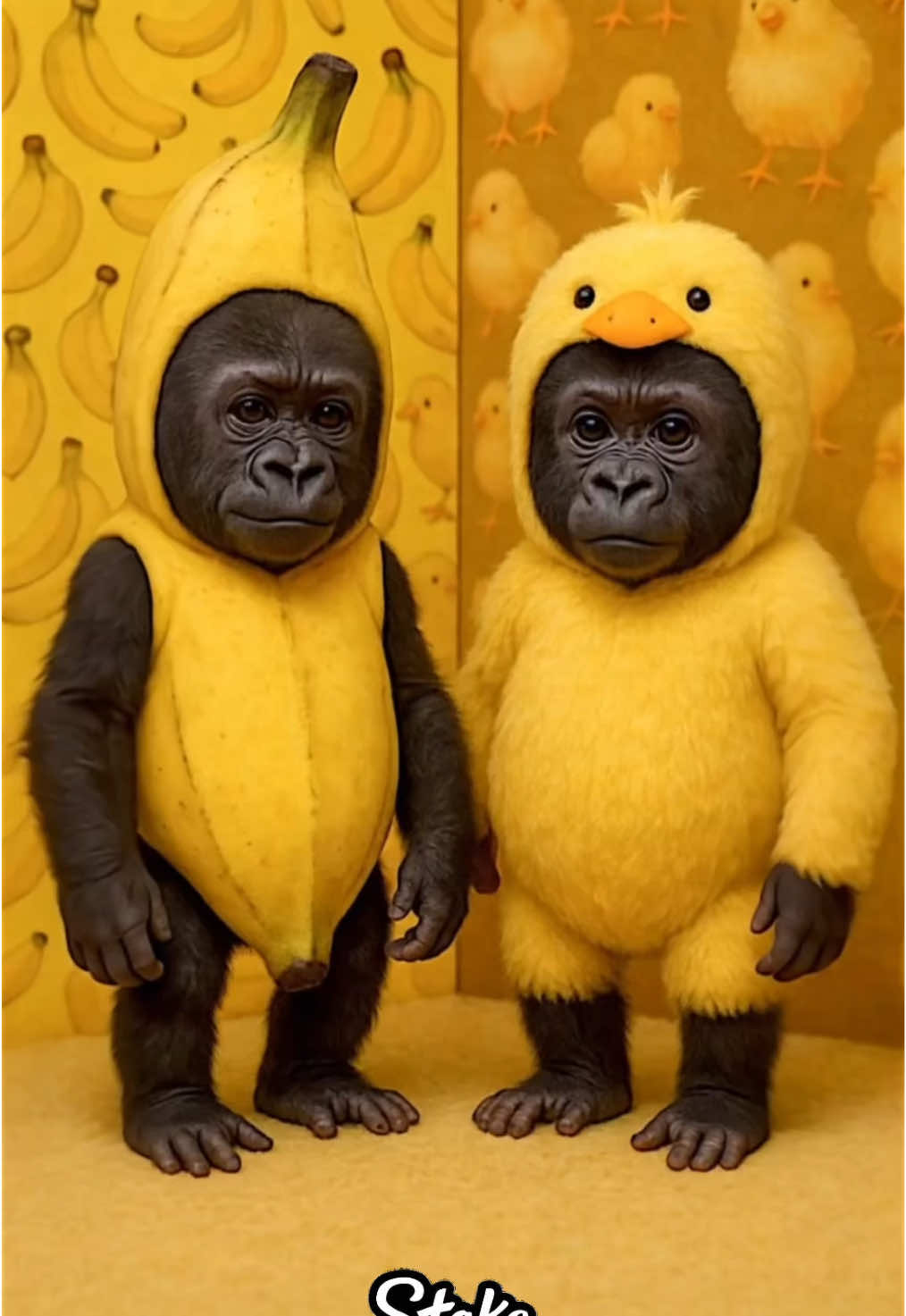 Chicken Banana Gorilla Dance #chickenbanana #gorilladance #animaldance #チキンバナナ #ゴリラ 