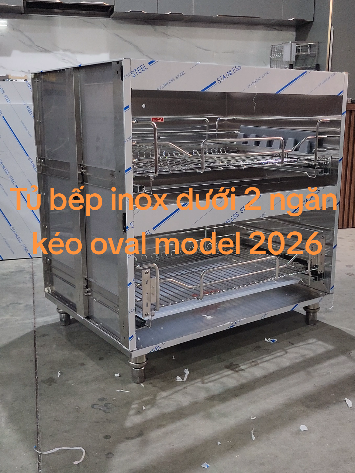 Tủ bếp inox dưới 2 ngăn kéo nan oval model 2026 full option! #tubepinox #tubepinox304 #tubepinoxcanhkinh #tubeplici #tubep 