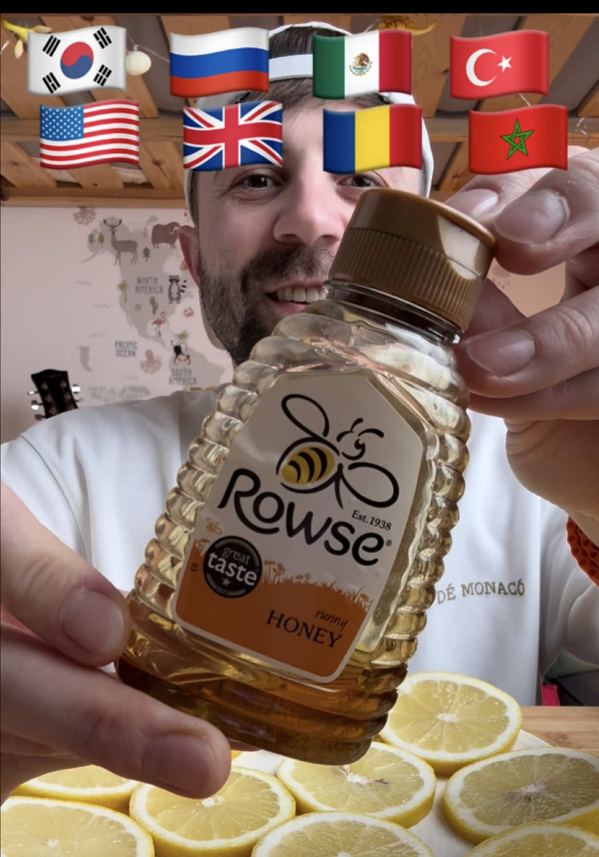 Lemon 🍋 Mukbang with toppings from different countries! #mukbang #asmr #lemon #eatingshow #flags 