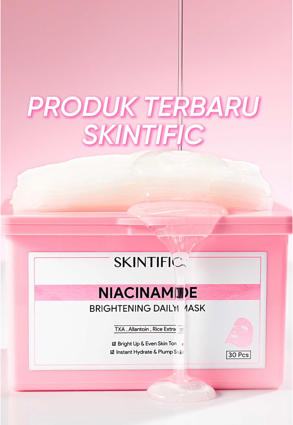 SKINTIFIC Niacinamide Brightening Daily Mask rahasia kulit cerah, lembap, dan halus secara praktis✨  #skintific #BrighteningDailyMask #NiacinamideSheetMask #niacinamide #dullskin #mencerahkankulit #newlauncu 