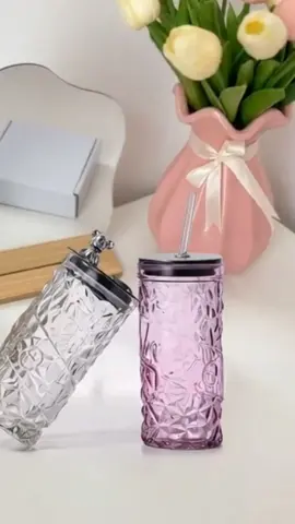 aesthetic drinking glass  water na pasok sa budget mo miema ko. #drinkingglass #glasswithstraw #drinkingwaterbottle #drinkingwater 