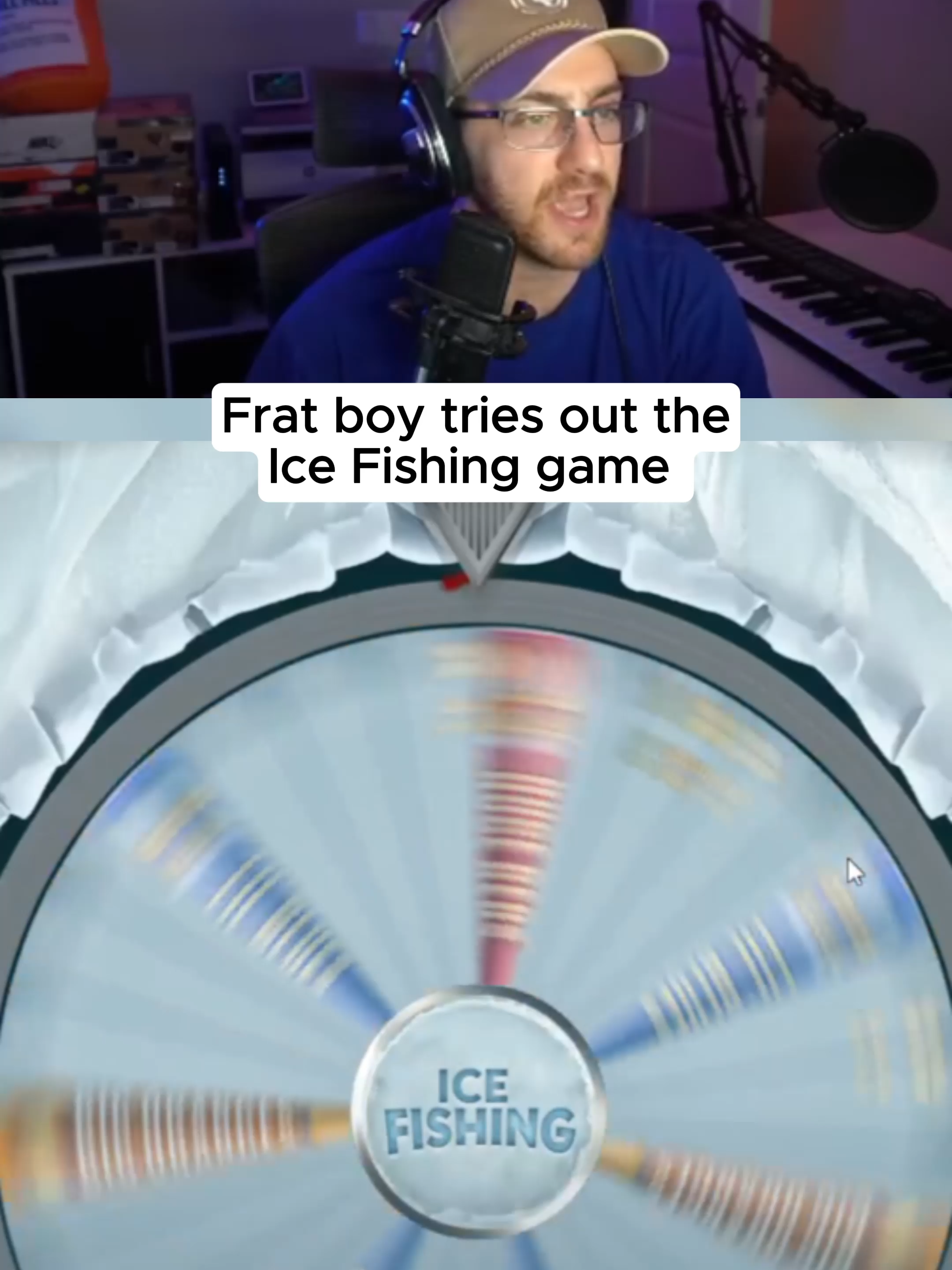 Frat boy tries out the Ice Fishing game #kickstreaming