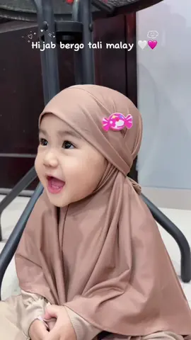 Hijab bergo tali anak bahan Jersey adem 🩷🎀#masyaallahtabarakkallah #hijabbayi #jilbabbayi #hijabanak #kerudunganak 