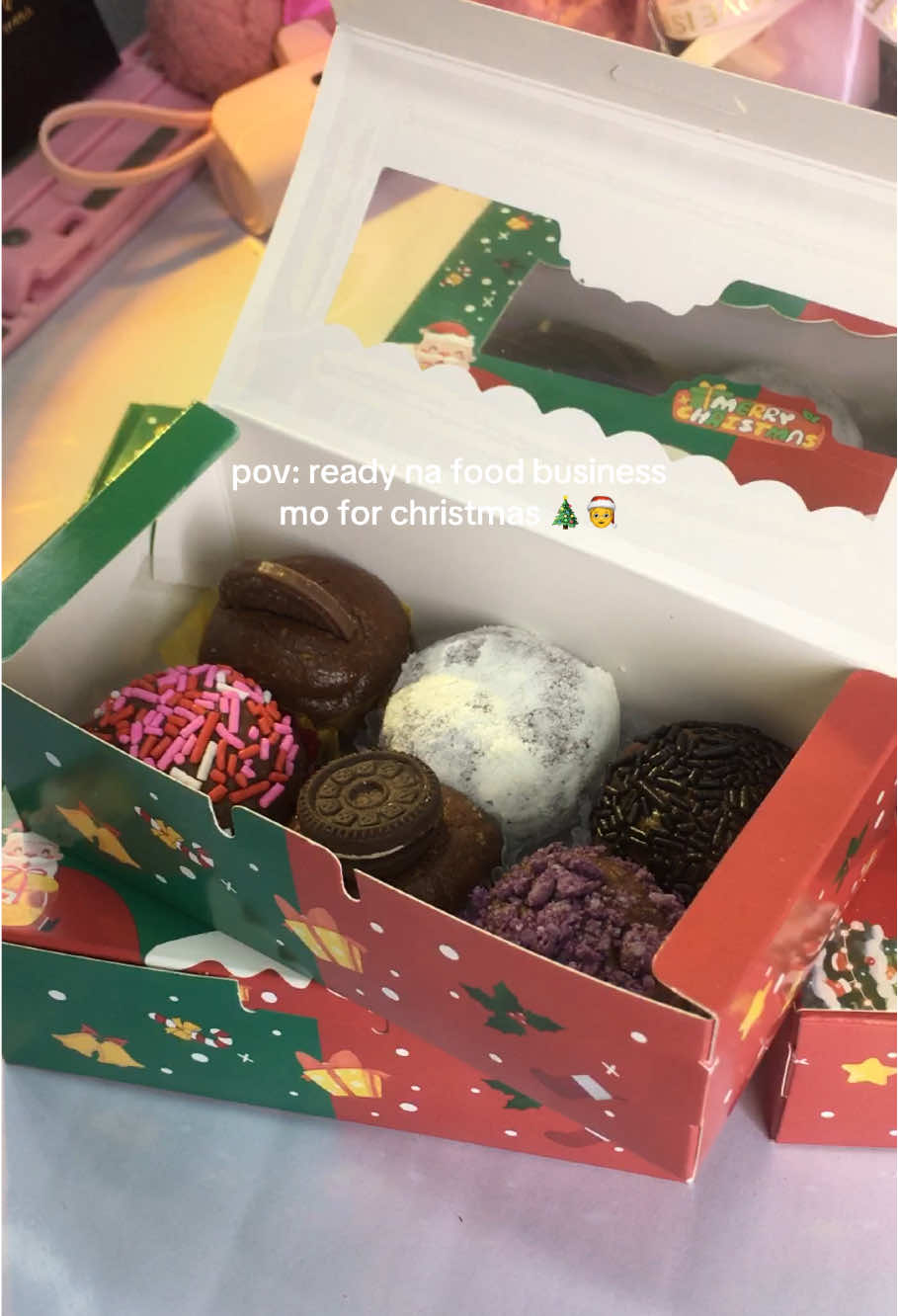 christmas paper box for your food business 🥰🥰 #paperbox #grahamball #foodcontainer #fyp #dessert 