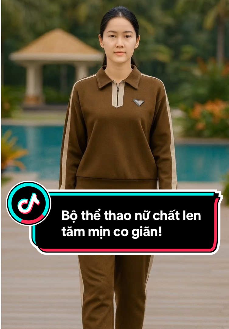 Bộ thể thao nữ chất len tăm mịn co giãn năng động #thoitrangbonmua #xuhuong 