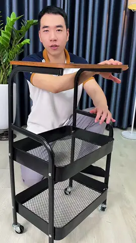 Kệ 3 tầng có bánh xe khung thép mặt gỗ Cao Cấp