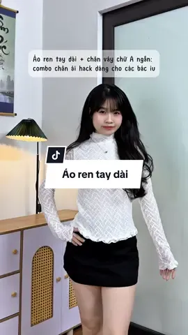 Áo thun ren có lớp lót tay phối bèo #fpy #reviewquanao #aoren #aorentaydai #aorennu 